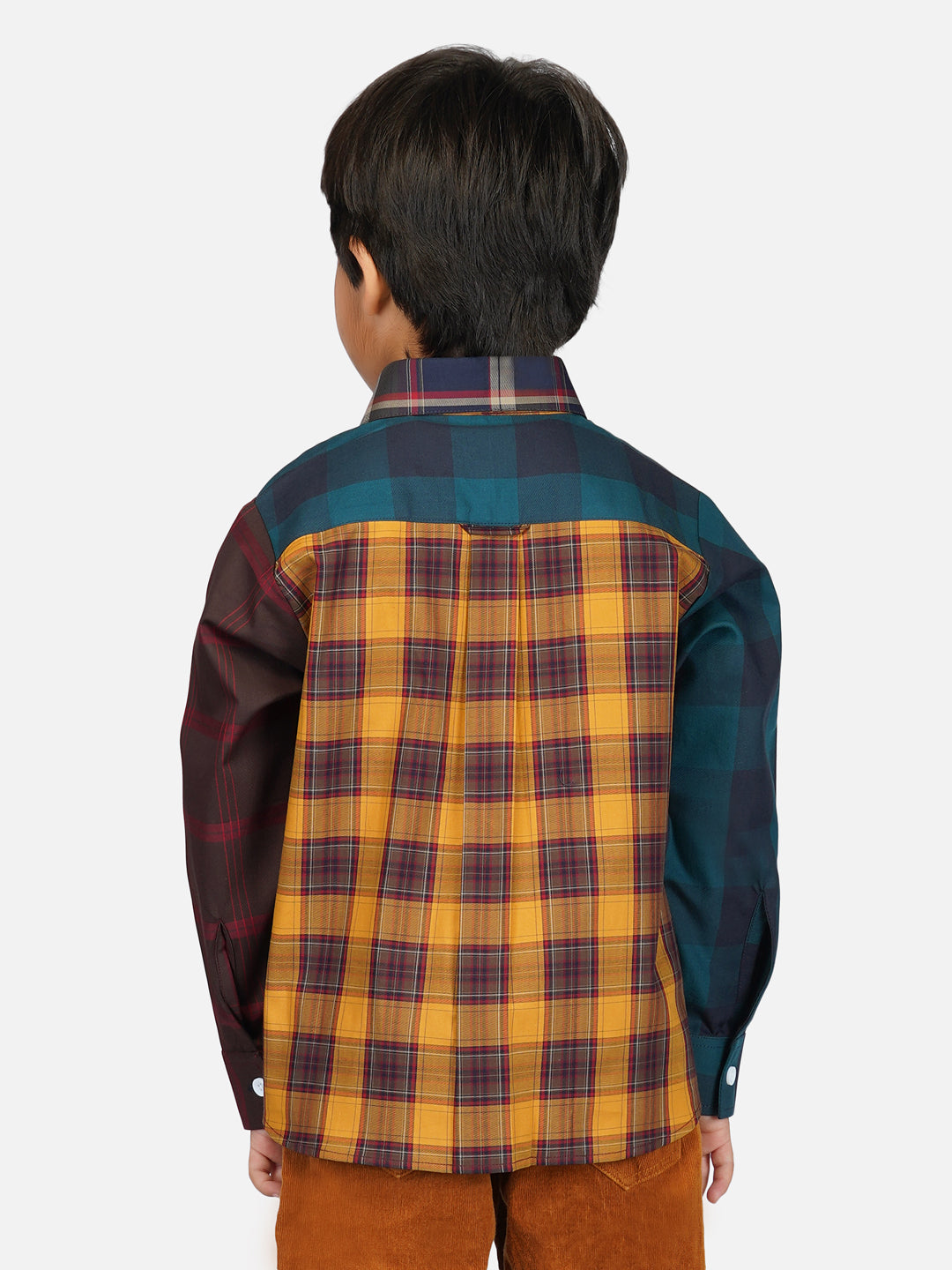 Boys contrast checks shirt