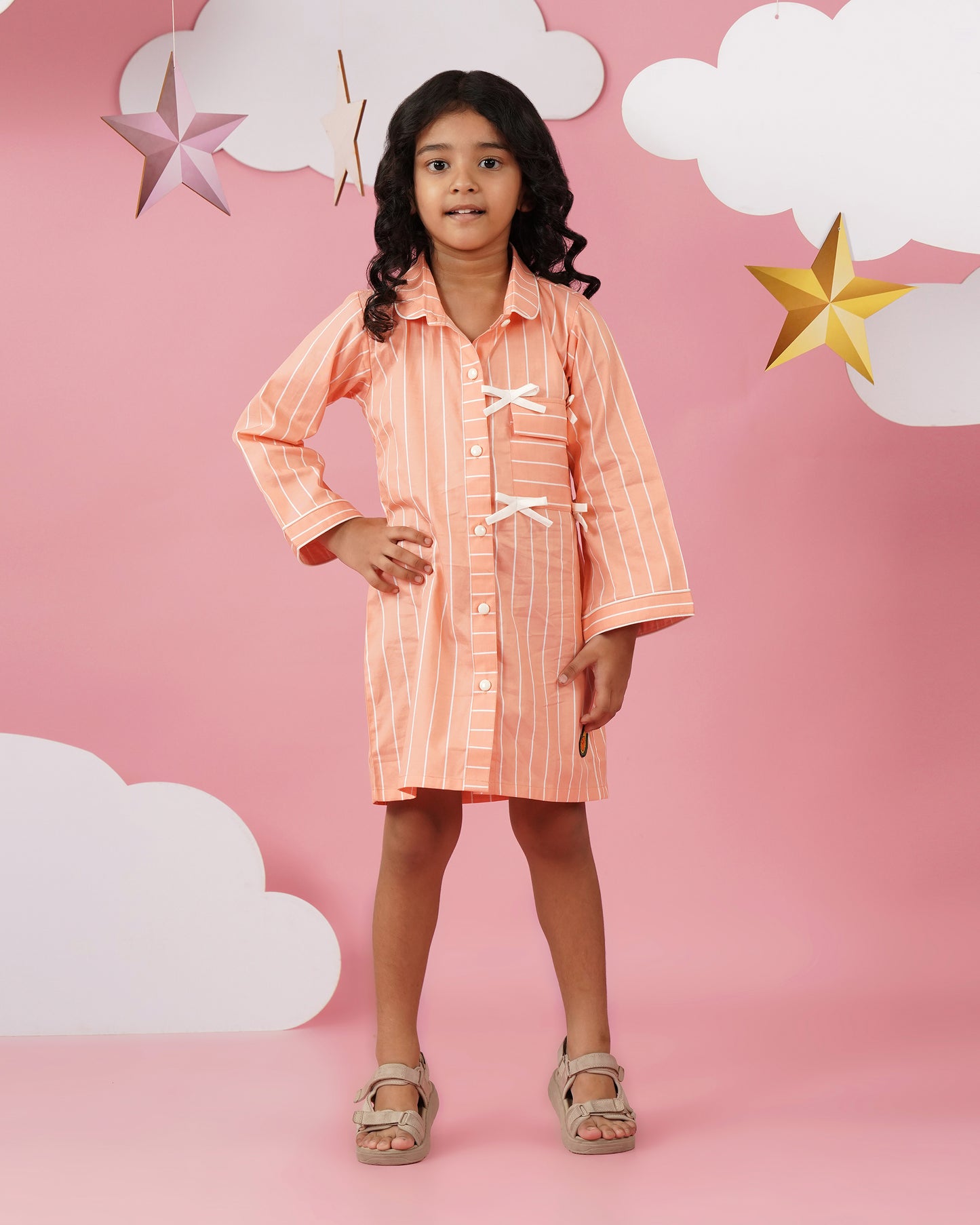 Girls Little Mandarin Shirt dress