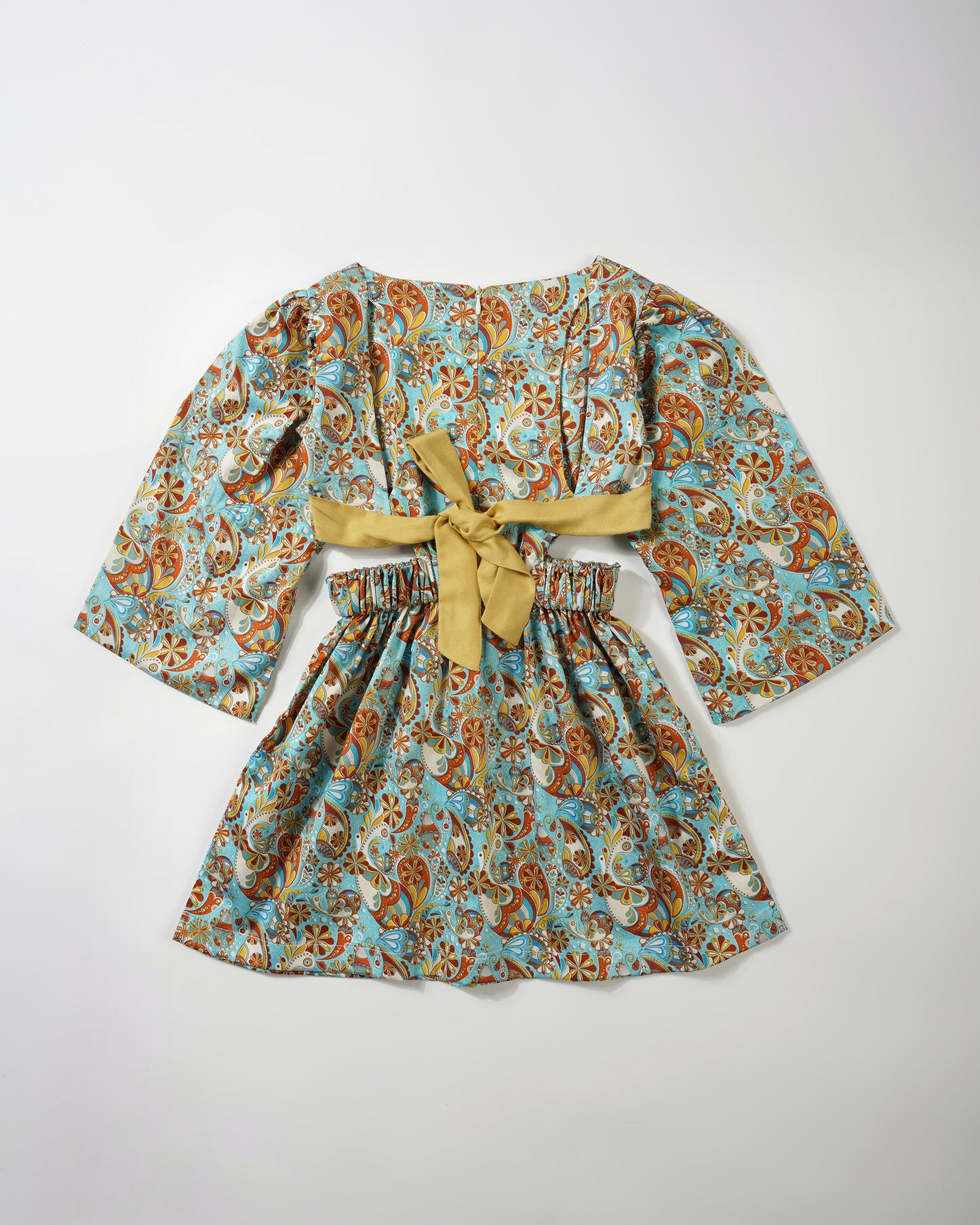 Girls side open paisley print dress