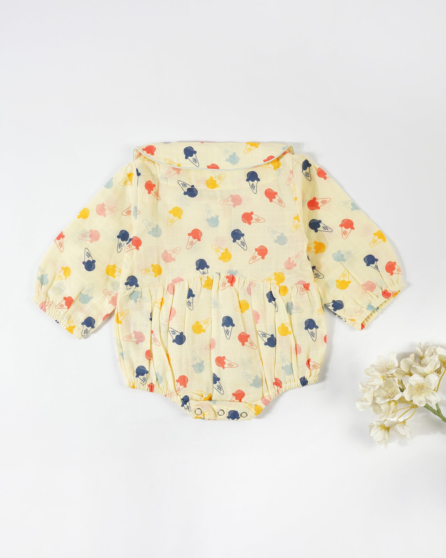 Baby Girl Ruffled Collar Romper
