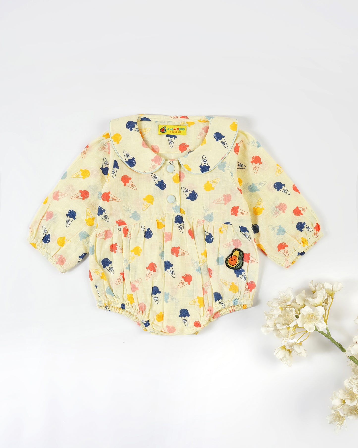 Baby Girl Ruffled Collar Romper