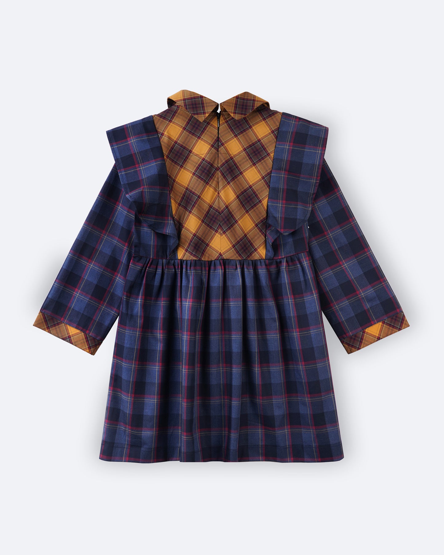 Girls Chinese Checkers Long Sleeved Dress