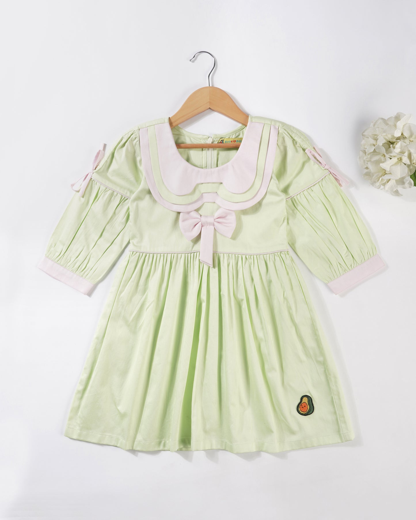 Girls Triple Collar Bow dress