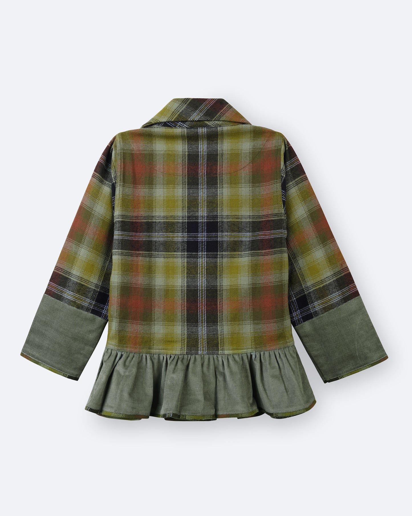 Girls Green Bean Checks Shirt