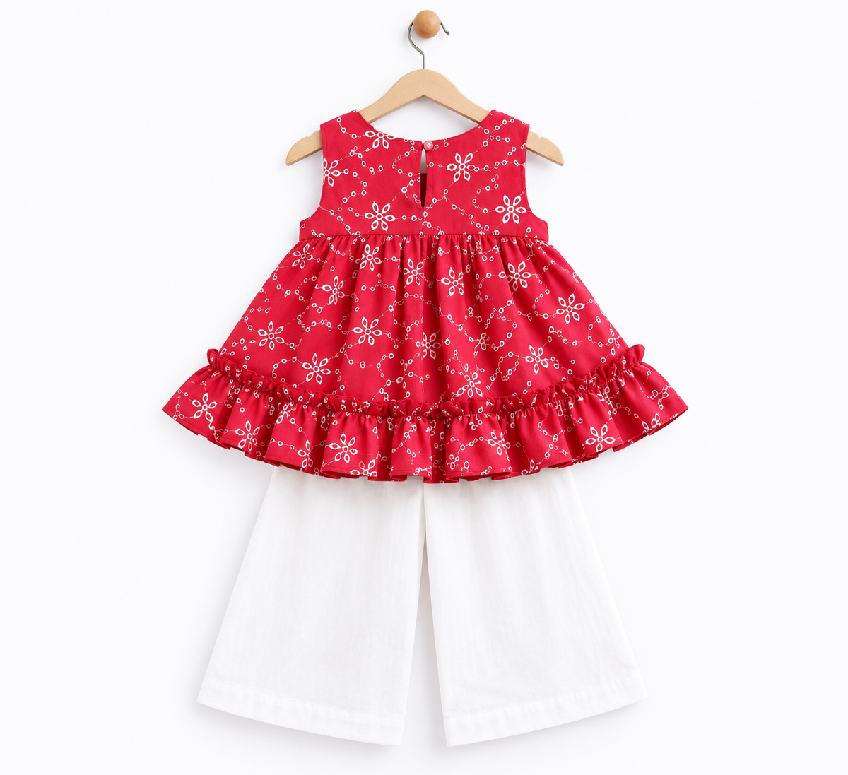Cuddles & Ruffles Crimson Kurta Set