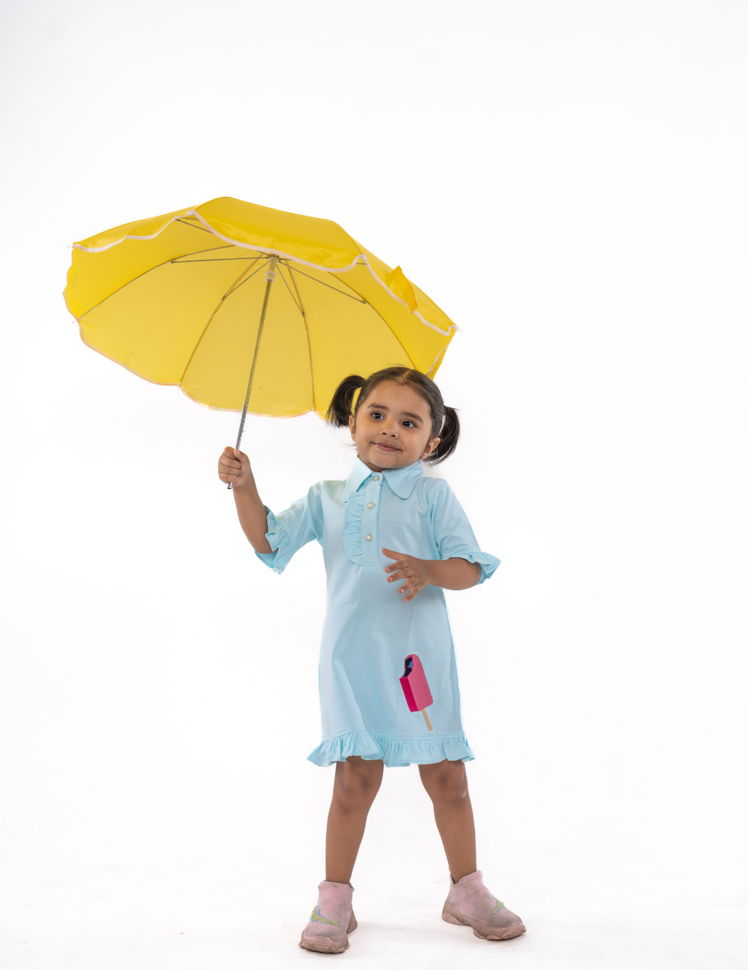 Girls Popsicle Dress With Frilly Sleeves