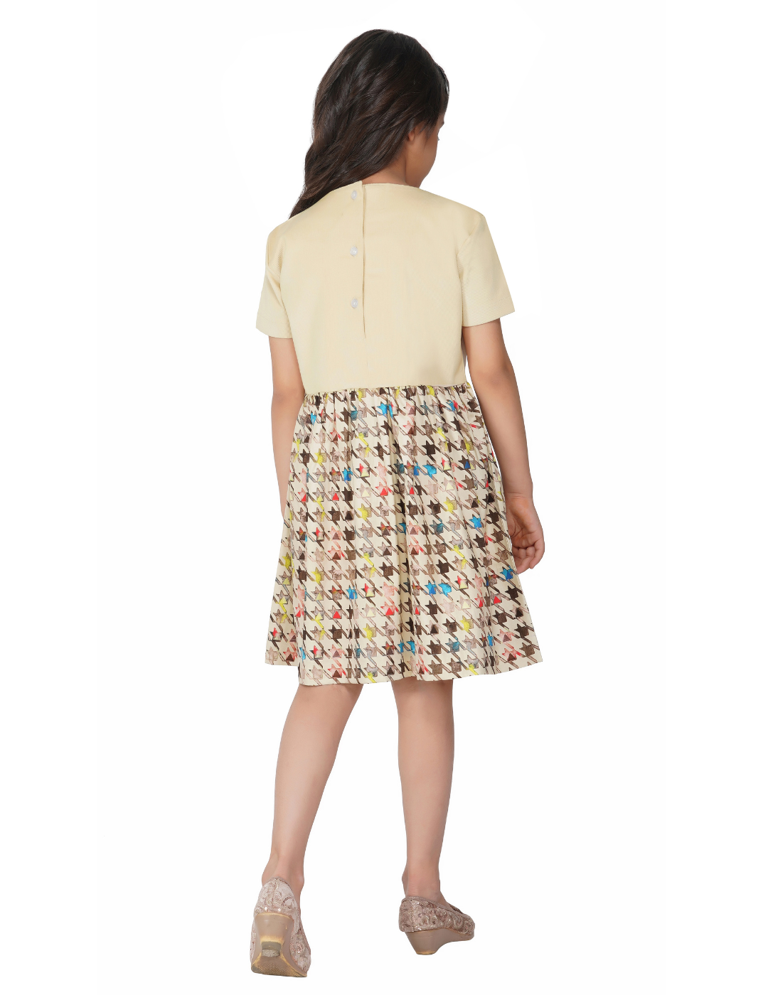 Girls Suede Star Printed Dress