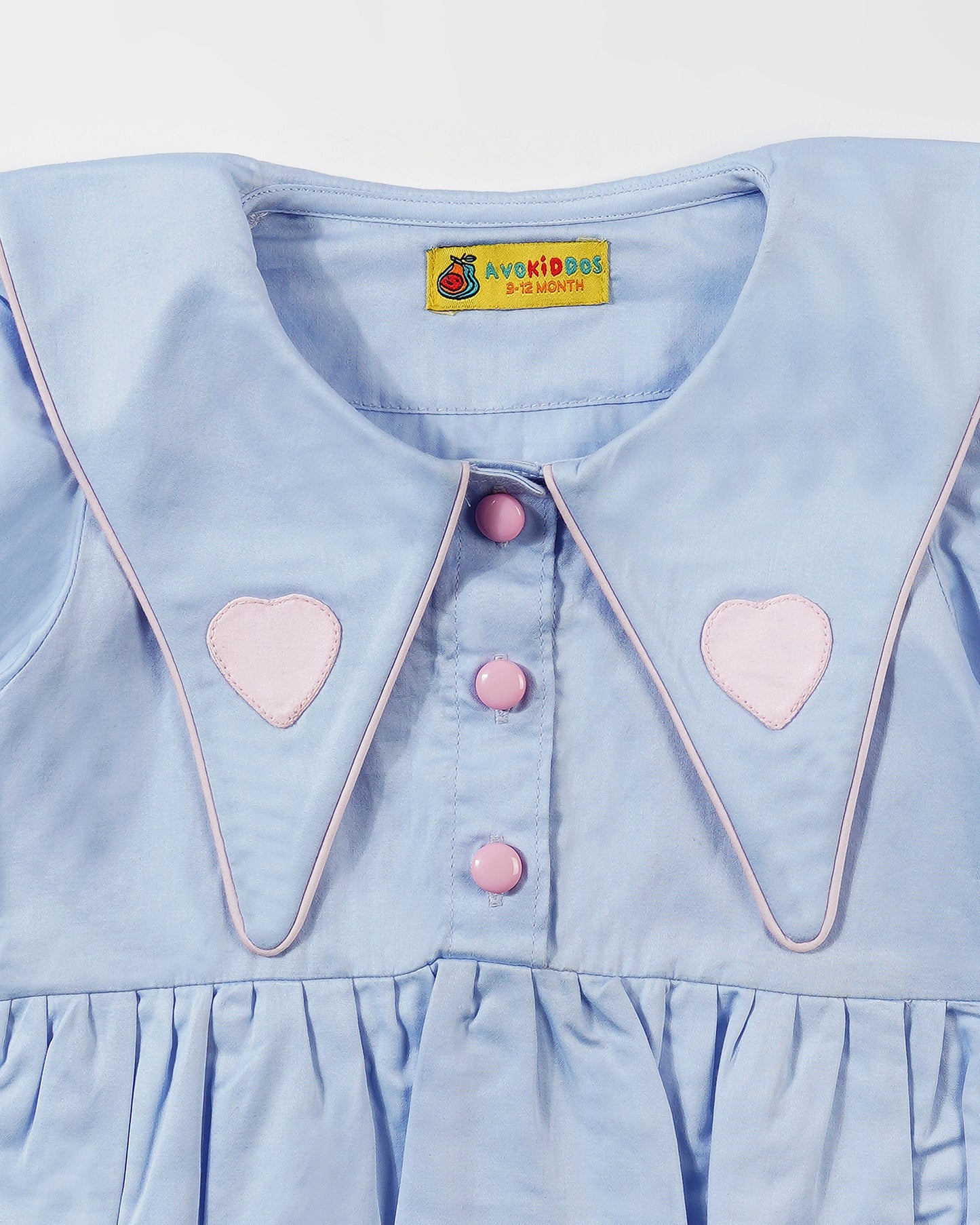 Baby Girl Cone collar Heart Patch Romper