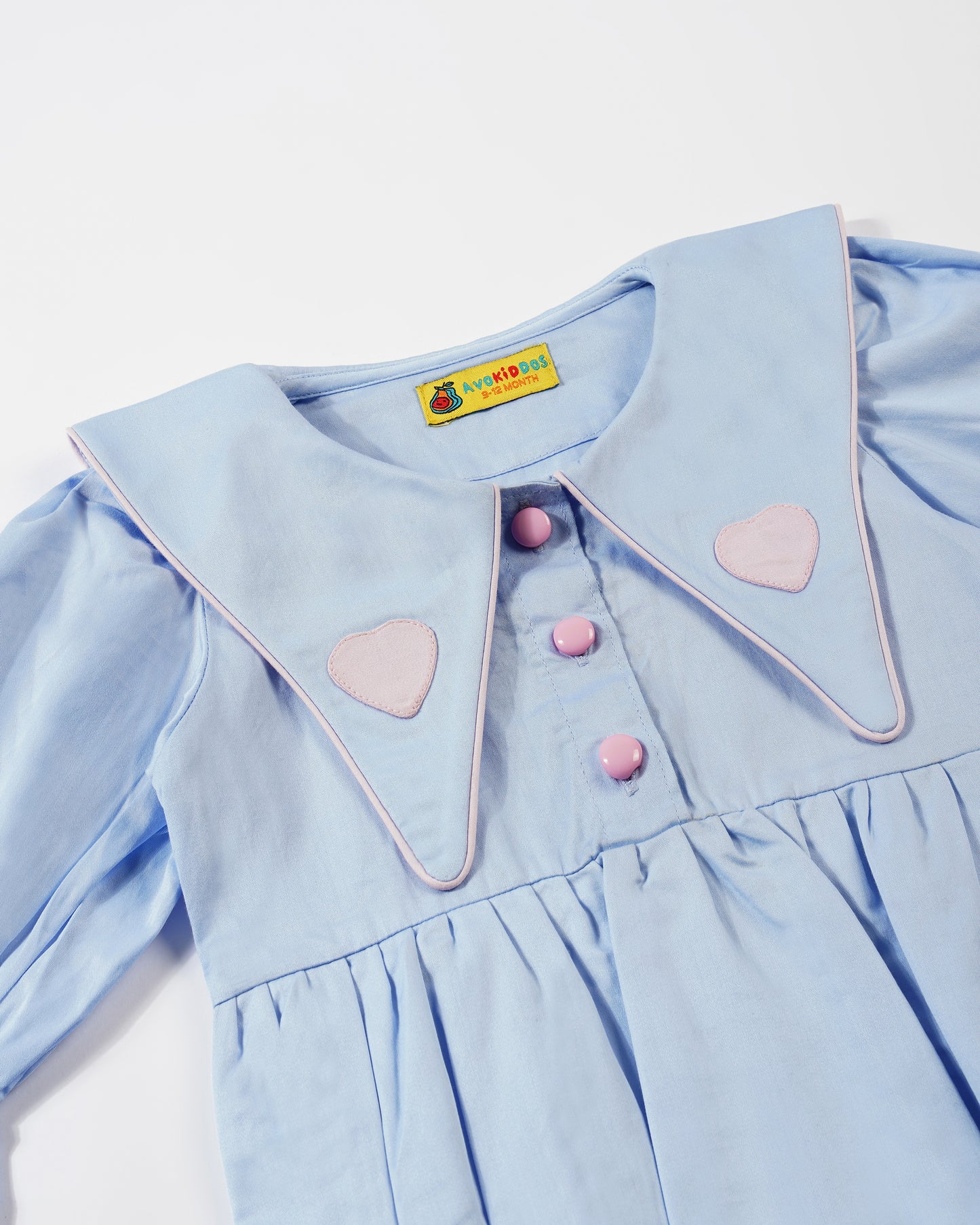 Baby Girl Cone collar Heart Patch Romper