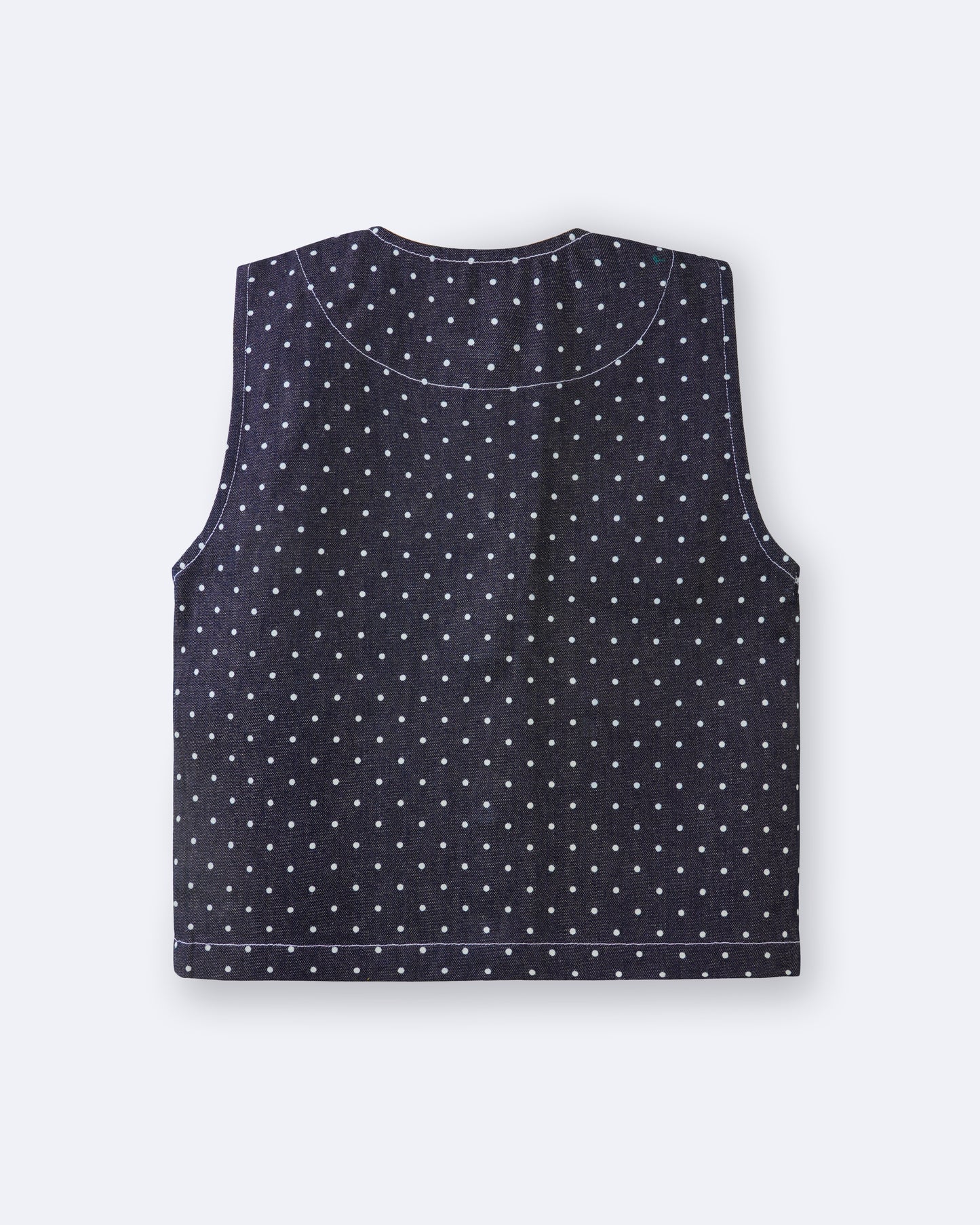 Girls Denim Heart Sleeveless Jacket