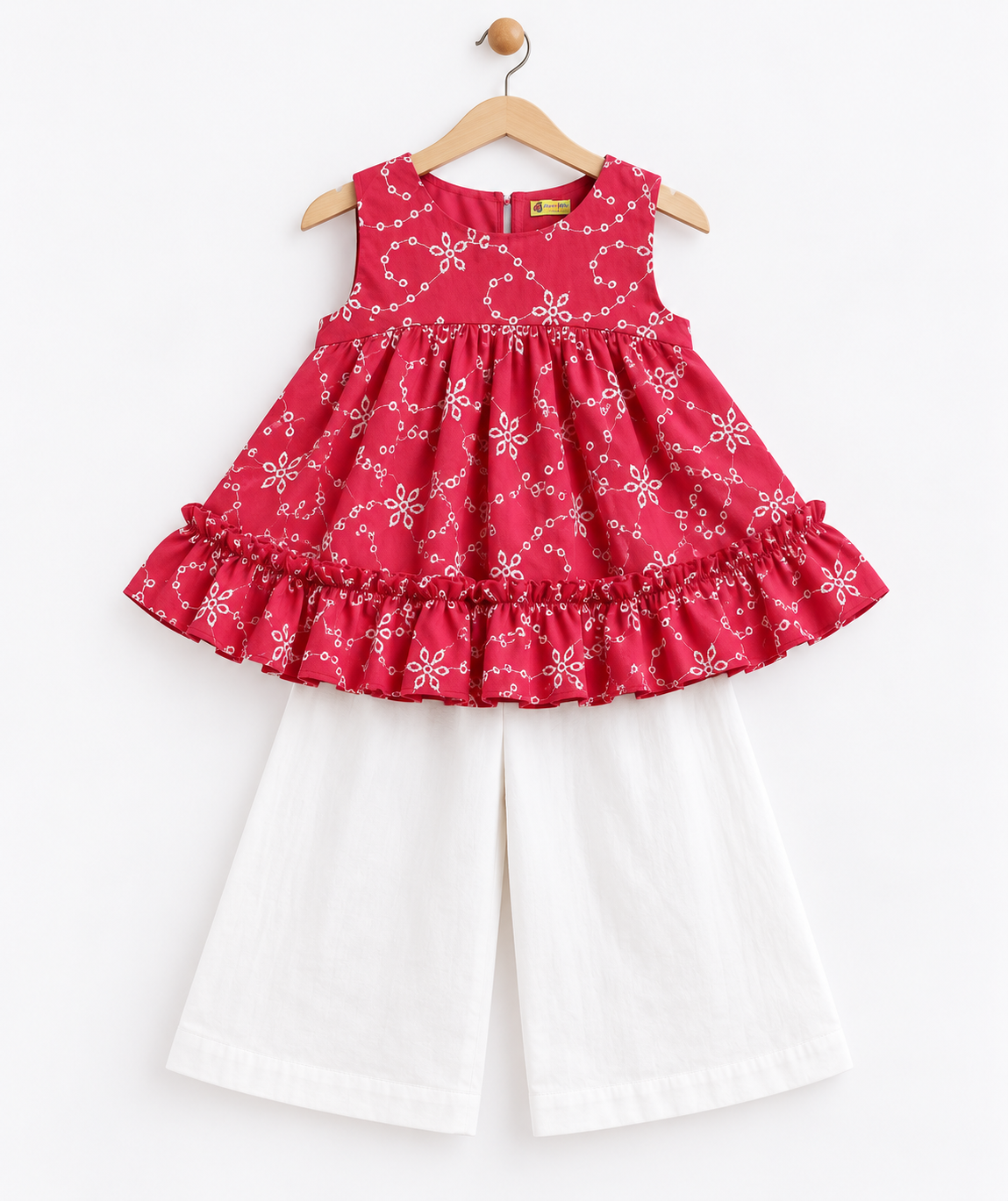 Cuddles & Ruffles Crimson Kurta Set