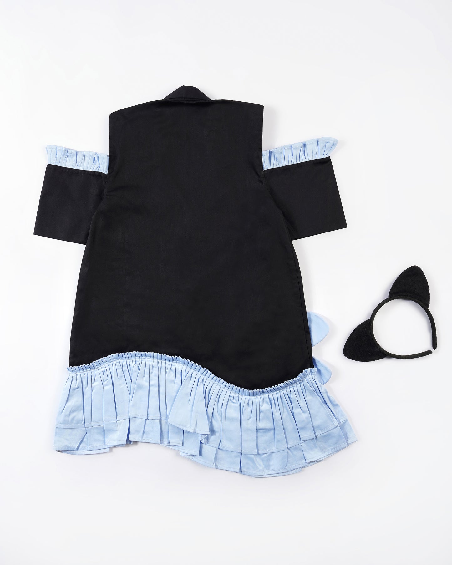 Girls Shoulder Contrast Flower Dress