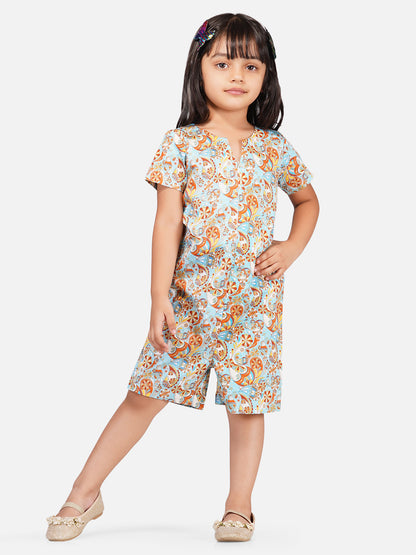 Girls paisley print comfort fit playsuit