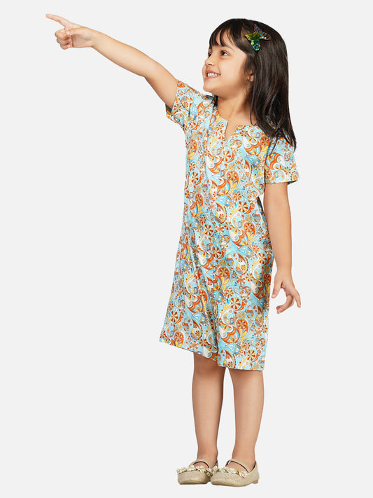 Girls paisley print comfort fit playsuit