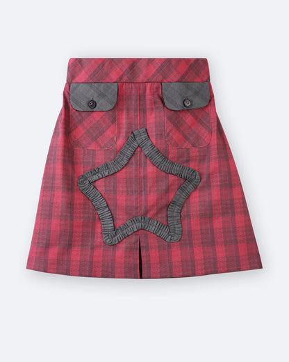 Girls Starburst Checks Skirt