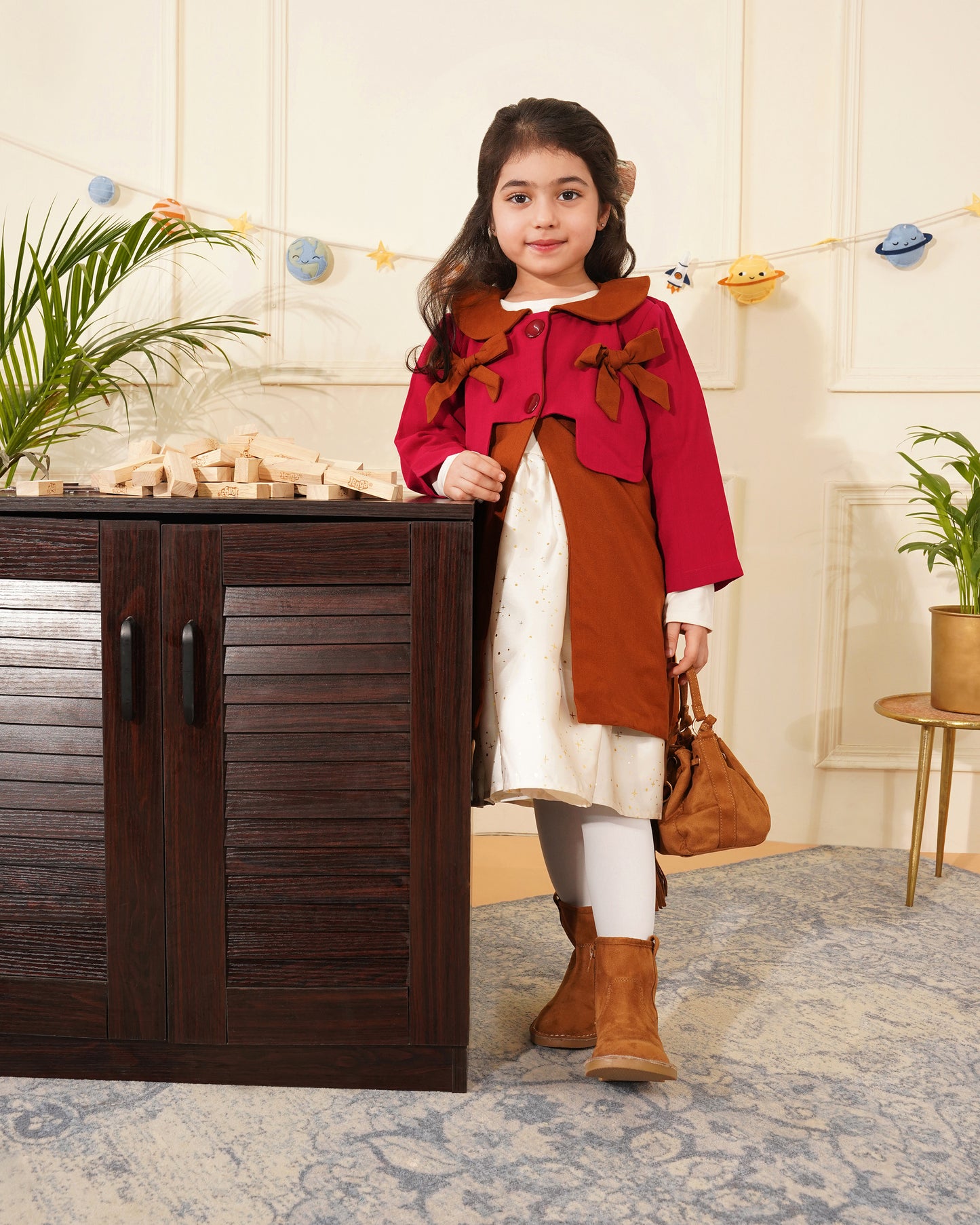 Girls Winter Little Red Rider Long Coat