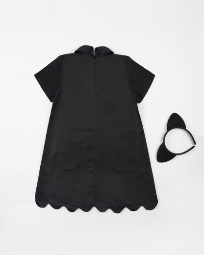 Girls Colorblocked Curly Bottom Dress