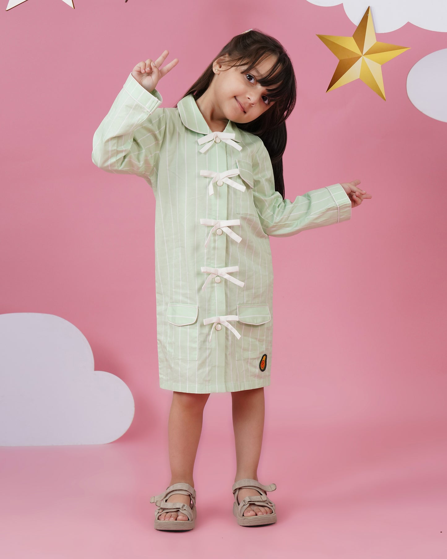 Avokiddos Girls Little Avocado Shirt dress