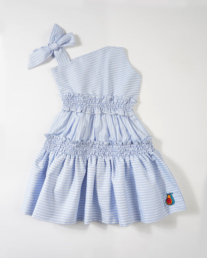 Girls Smocked One Shoulder Dress