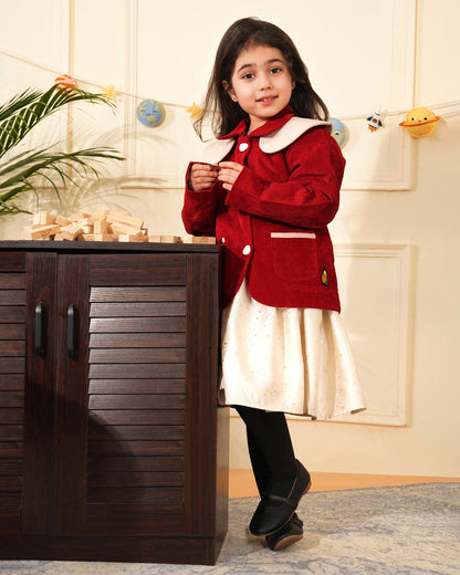 Girls Stylish Little Santa Winter Jacket