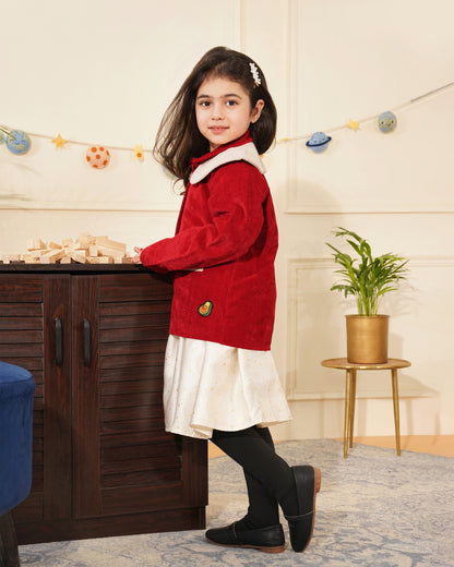 Girls Stylish Little Santa Winter Jacket