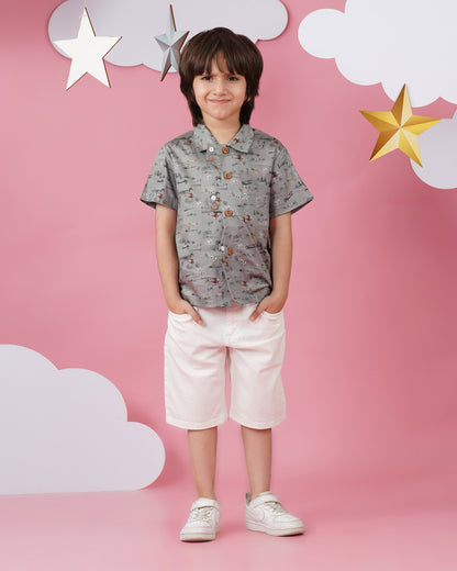 Boys Zig Zag Panel shirt