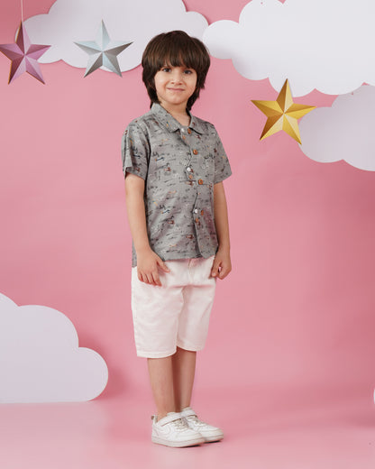 Boys Zig Zag Panel shirt