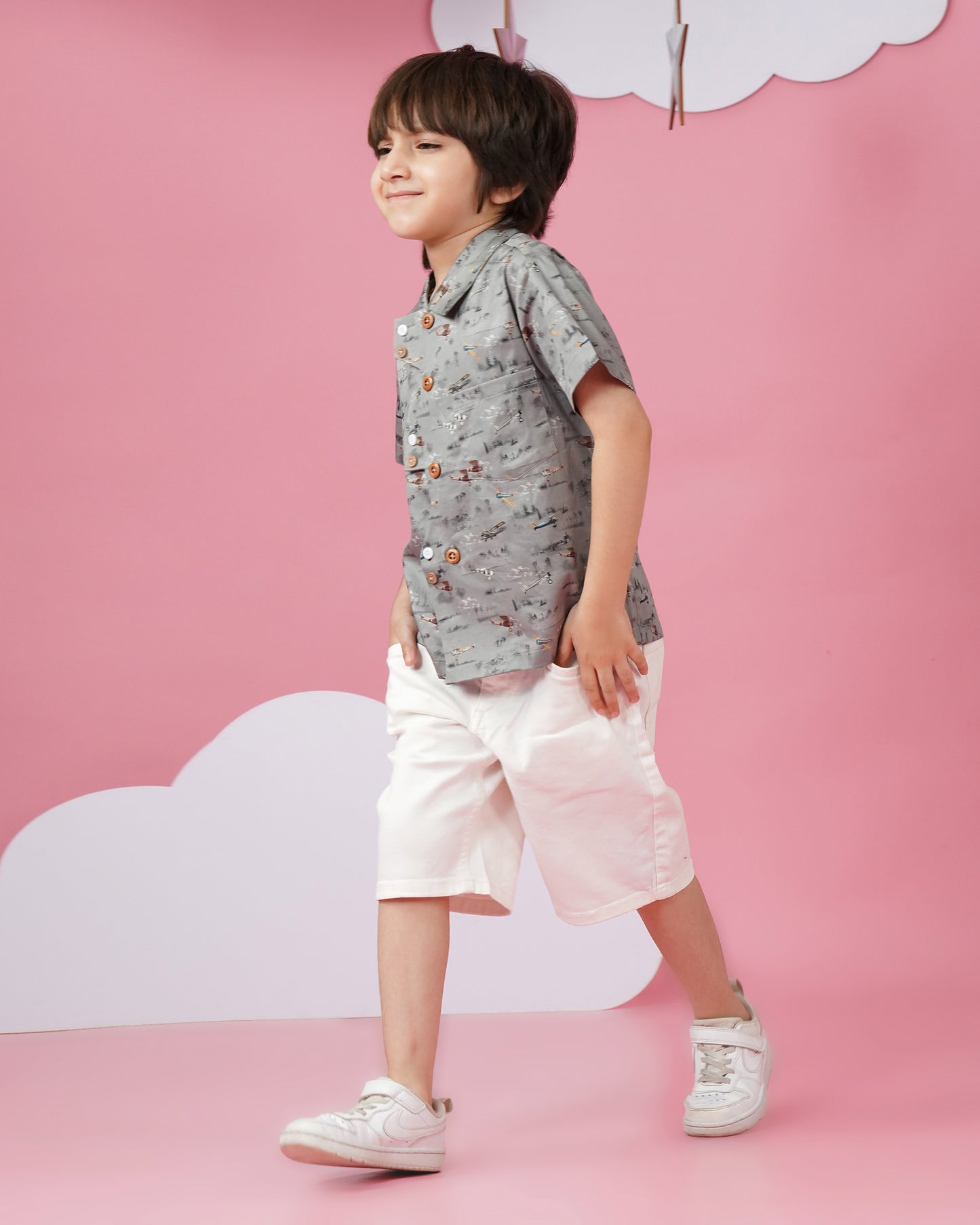 Boys Zig Zag Panel shirt