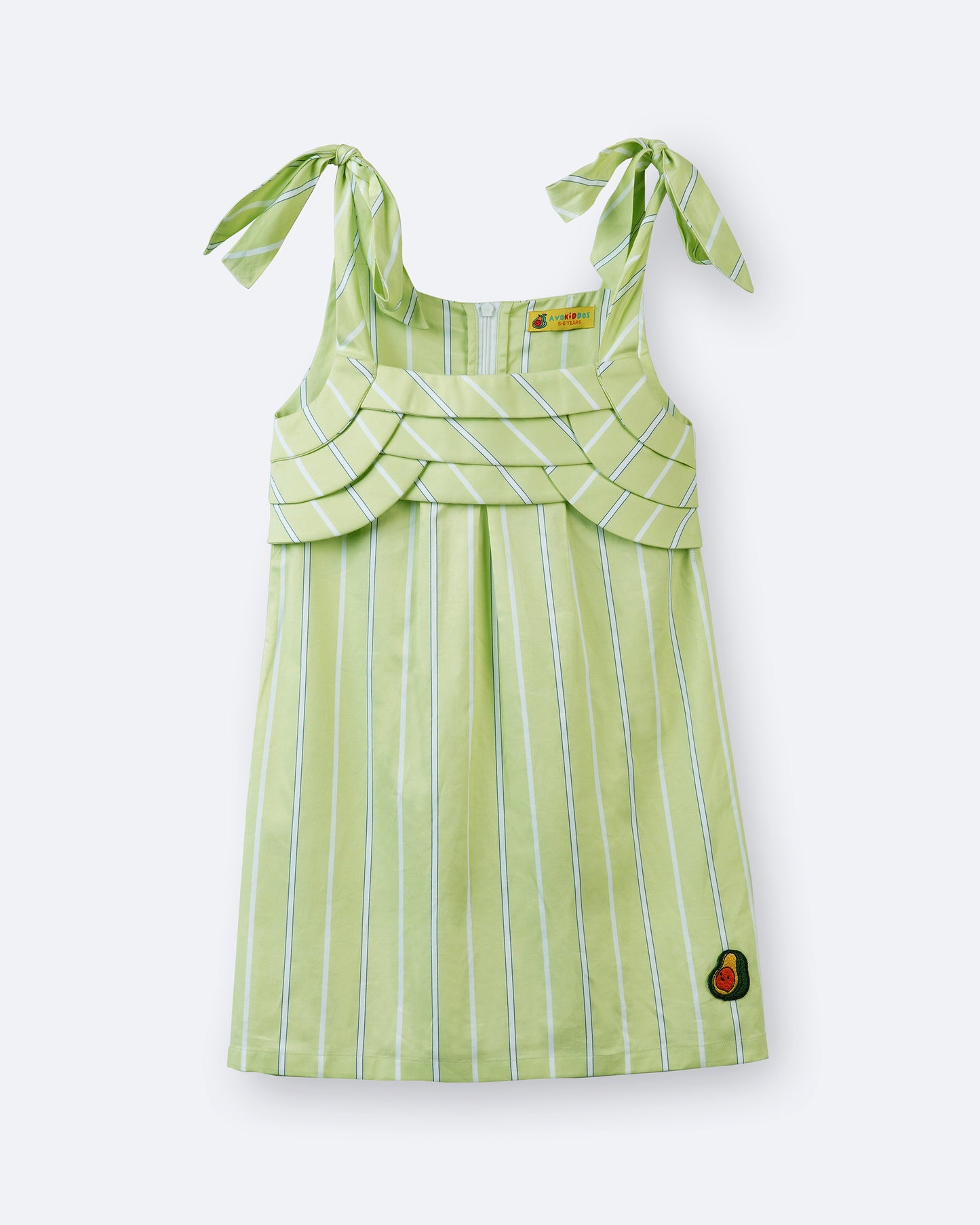 Girls Holiday Tree Shoulder Ties Dress