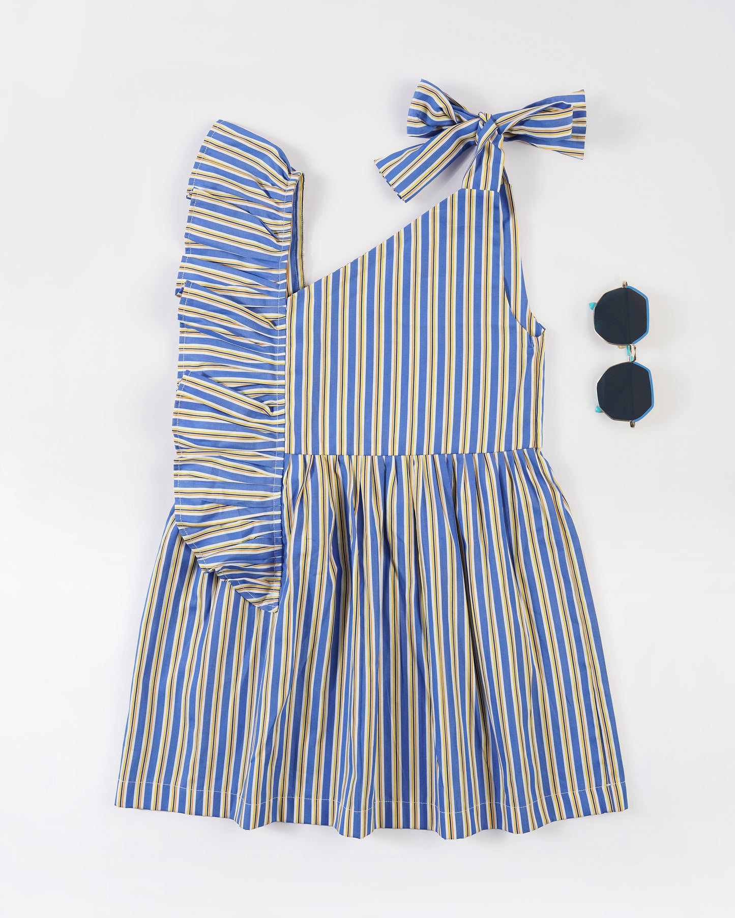 Girls Side Tie Frilly Dress