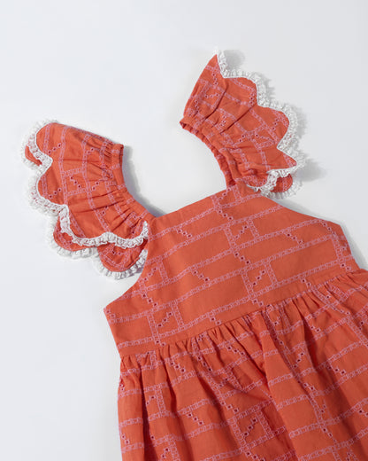 Sunset Charm Coral Jumpsuit