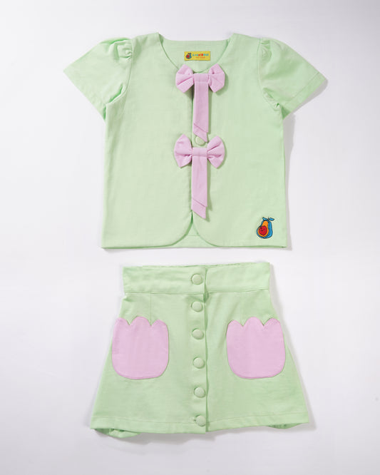 Girls Front bow top set