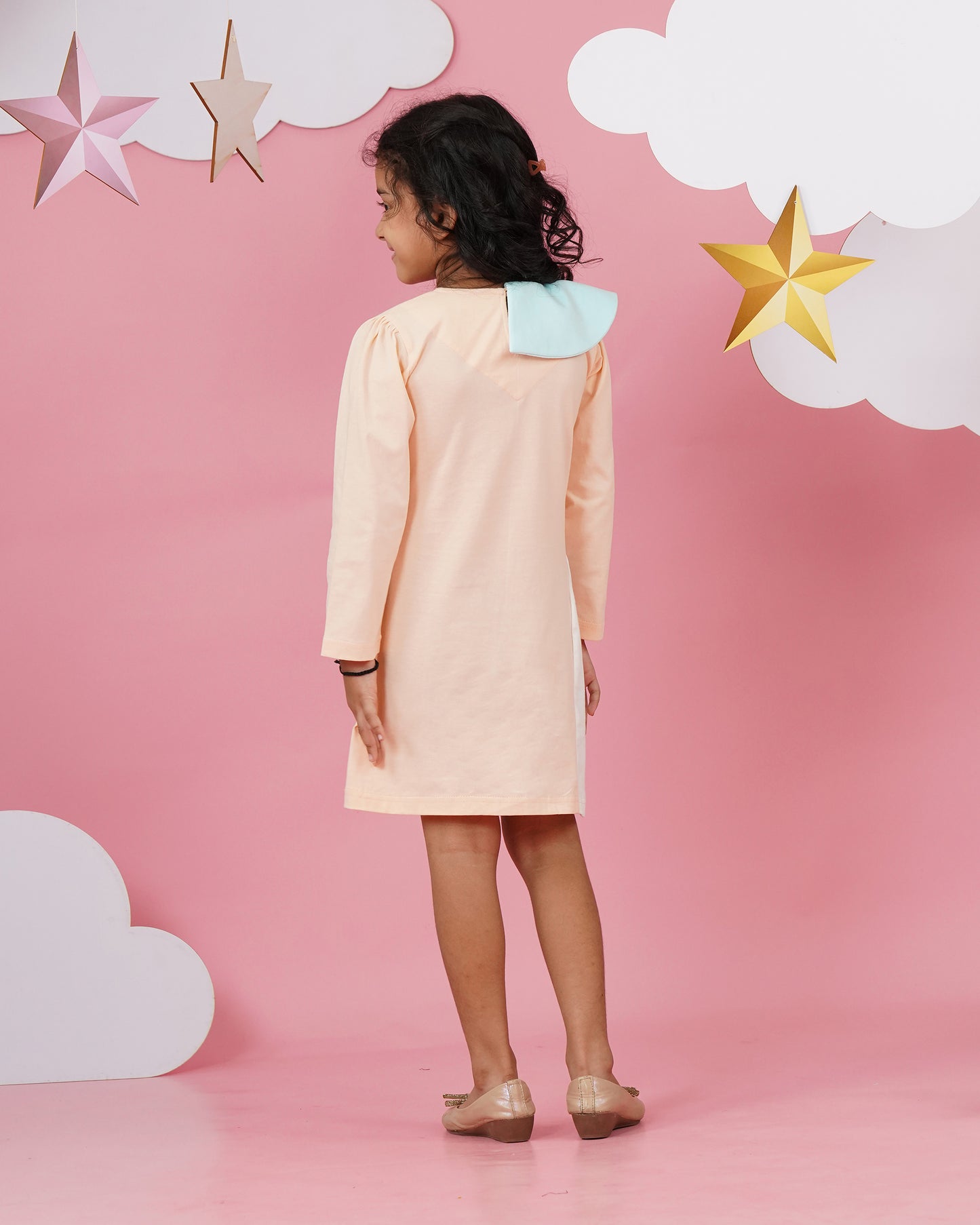 Girls Leafy Collar jersey dress