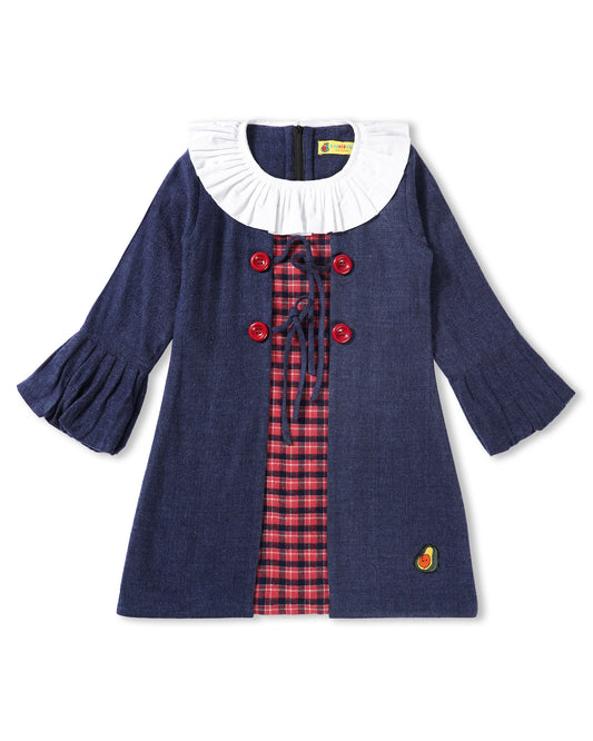 Girls Winter Jolly Jingle Tie-Up Dress
