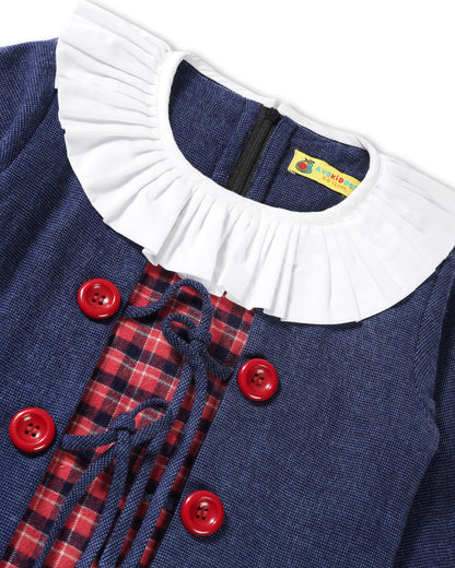 Girls Winter Jolly Jingle Tie-Up Dress