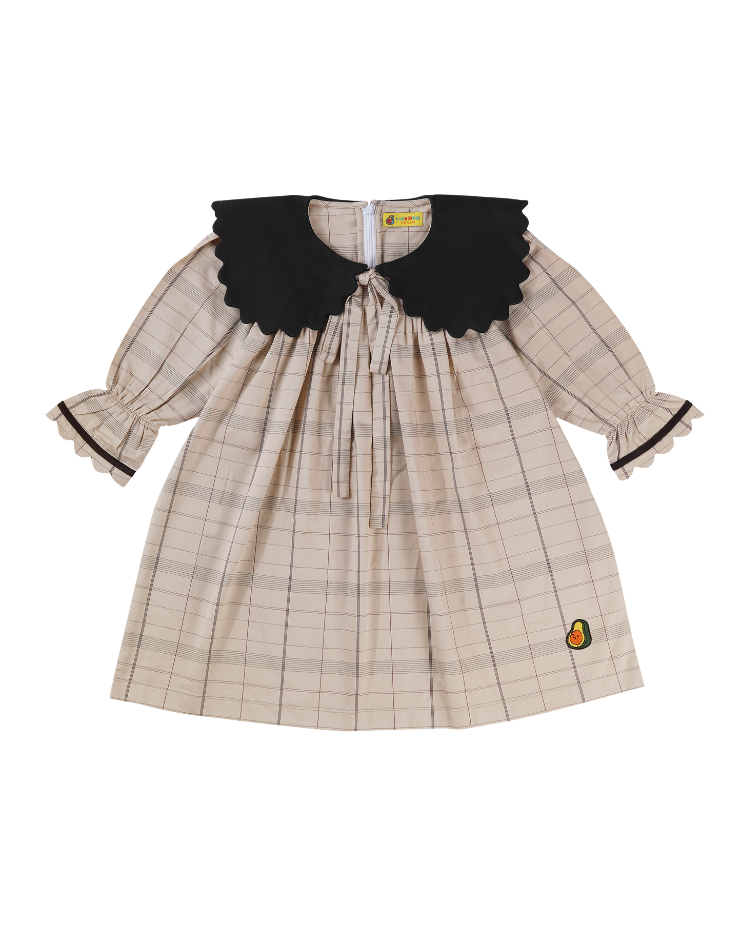 Girls Curly Collar Smart Dress