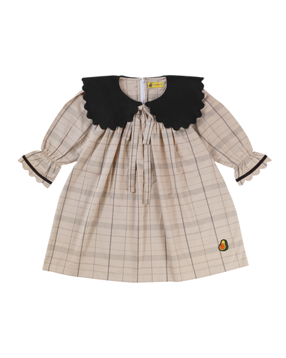 Girls Curly Collar Smart Dress