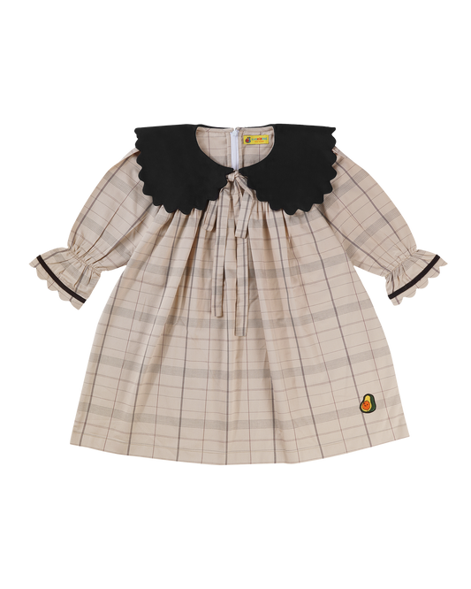 Girls Curly Collar Smart Dress