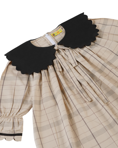 Girls Curly Collar Smart Dress