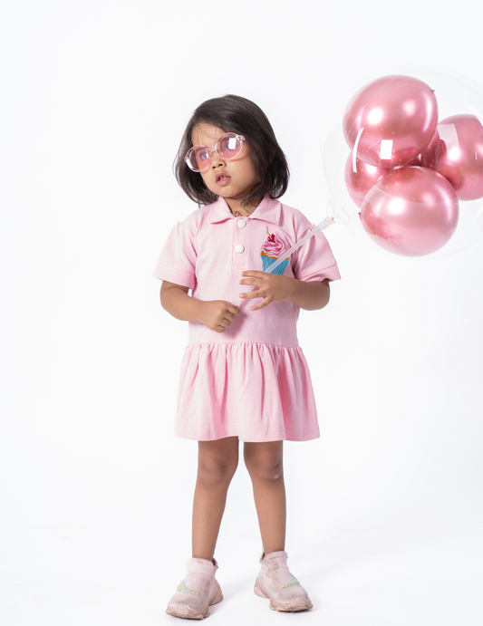 Girls Pink Pelican T-shirt Dress