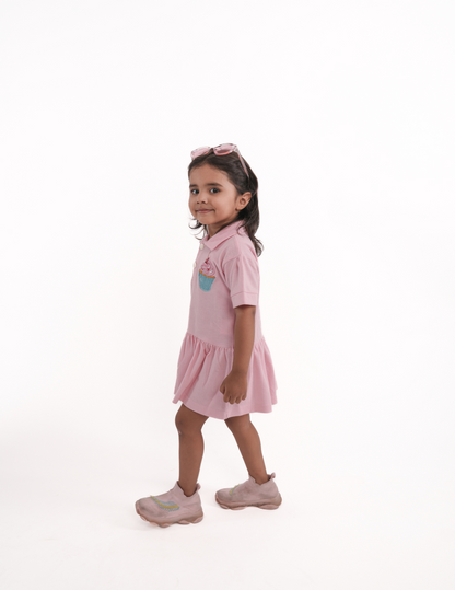 Girls Pink Pelican T-shirt Dress