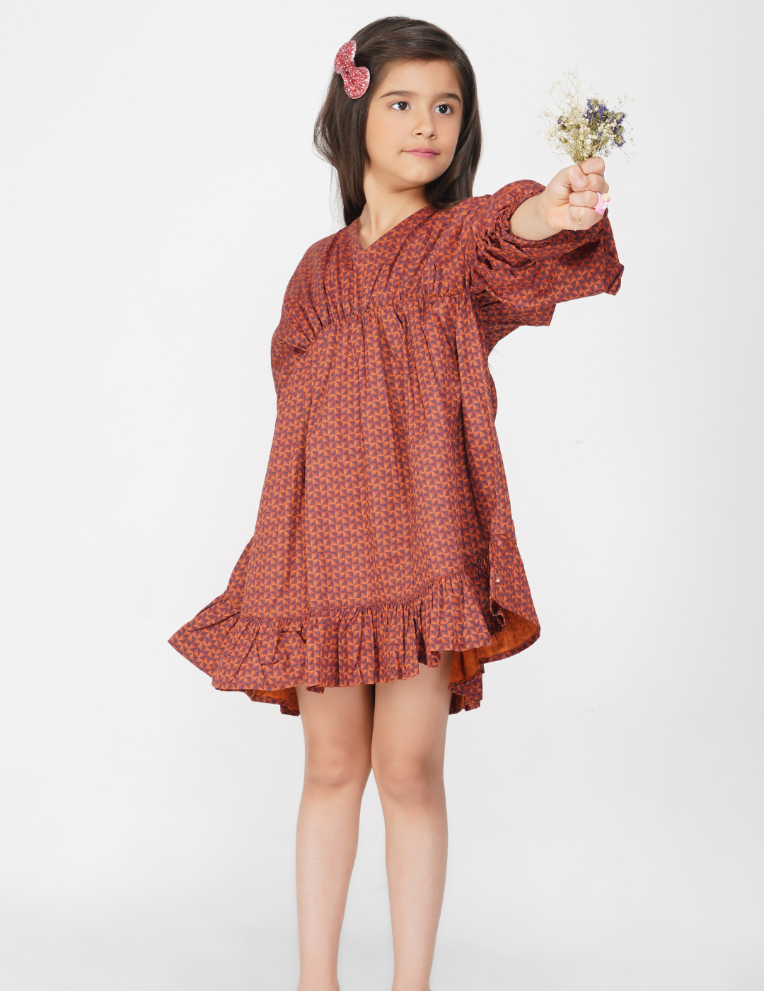 Girls Kaftan Style Elasticated Dress