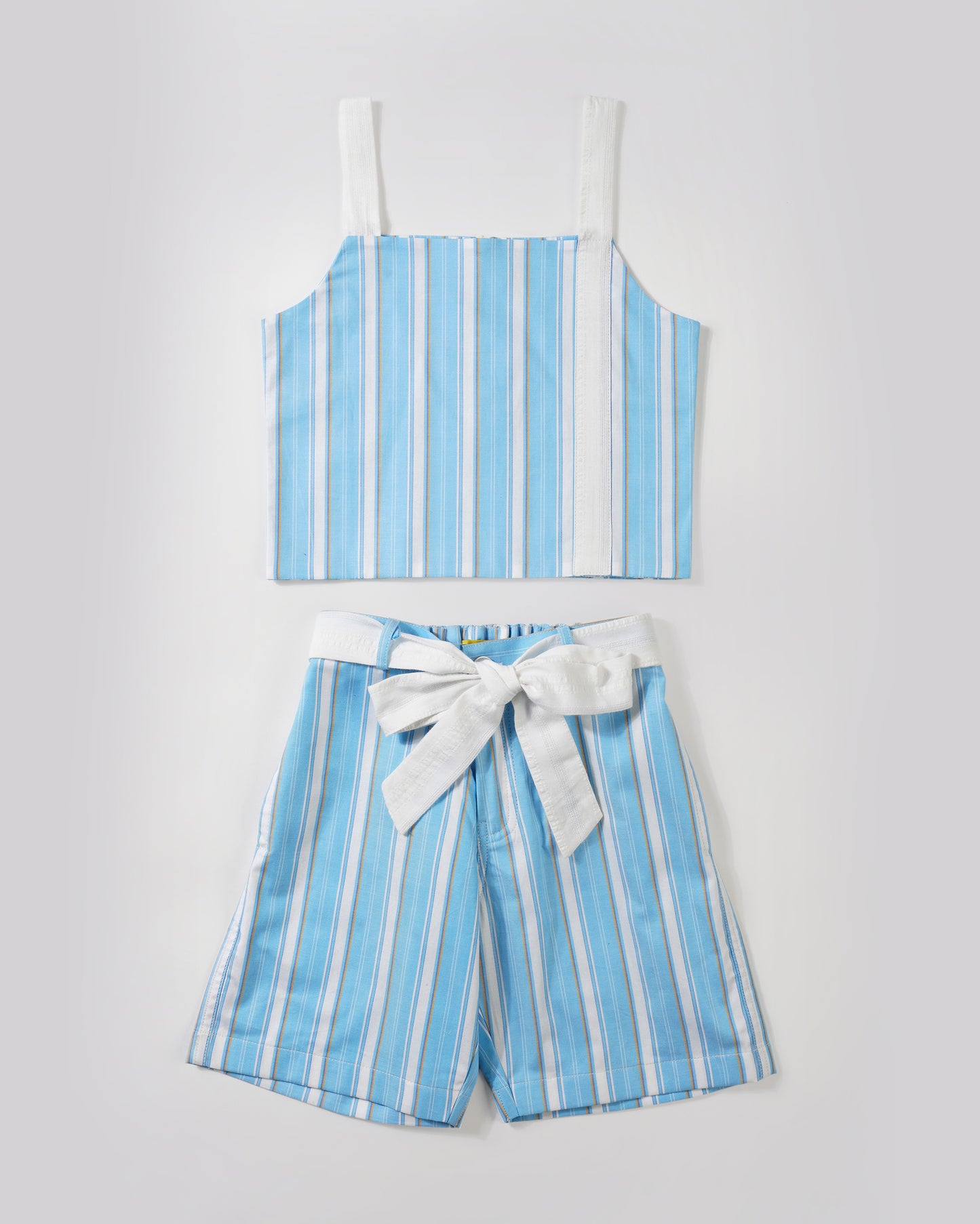 Summer fun tie belt shorts set