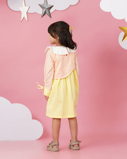 Girls Pineapple Girl Tie Sleeved Dress