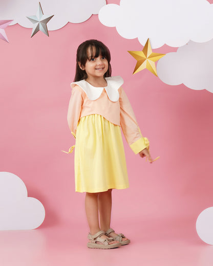 Girls Pineapple Girl Tie Sleeved Dress