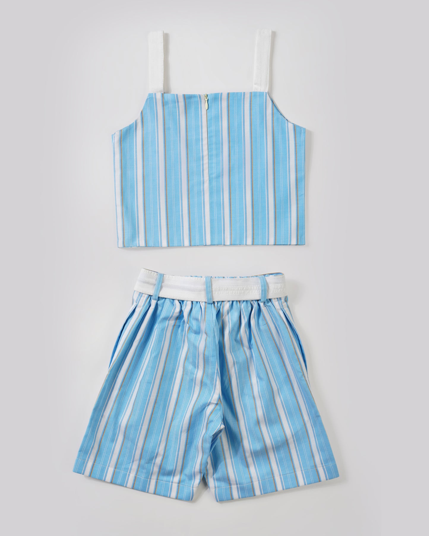 Summer fun tie belt shorts set