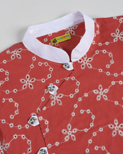 Crimson Cuddles Kurta Set