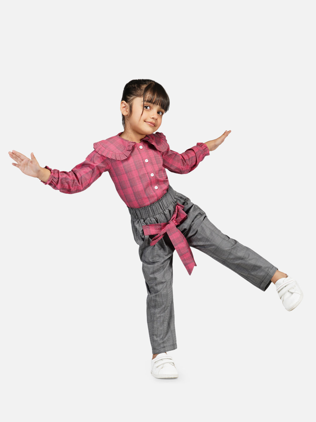 Girls relaxed fit stylish trousers set