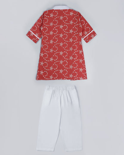 Crimson Cuddles Kurta Set