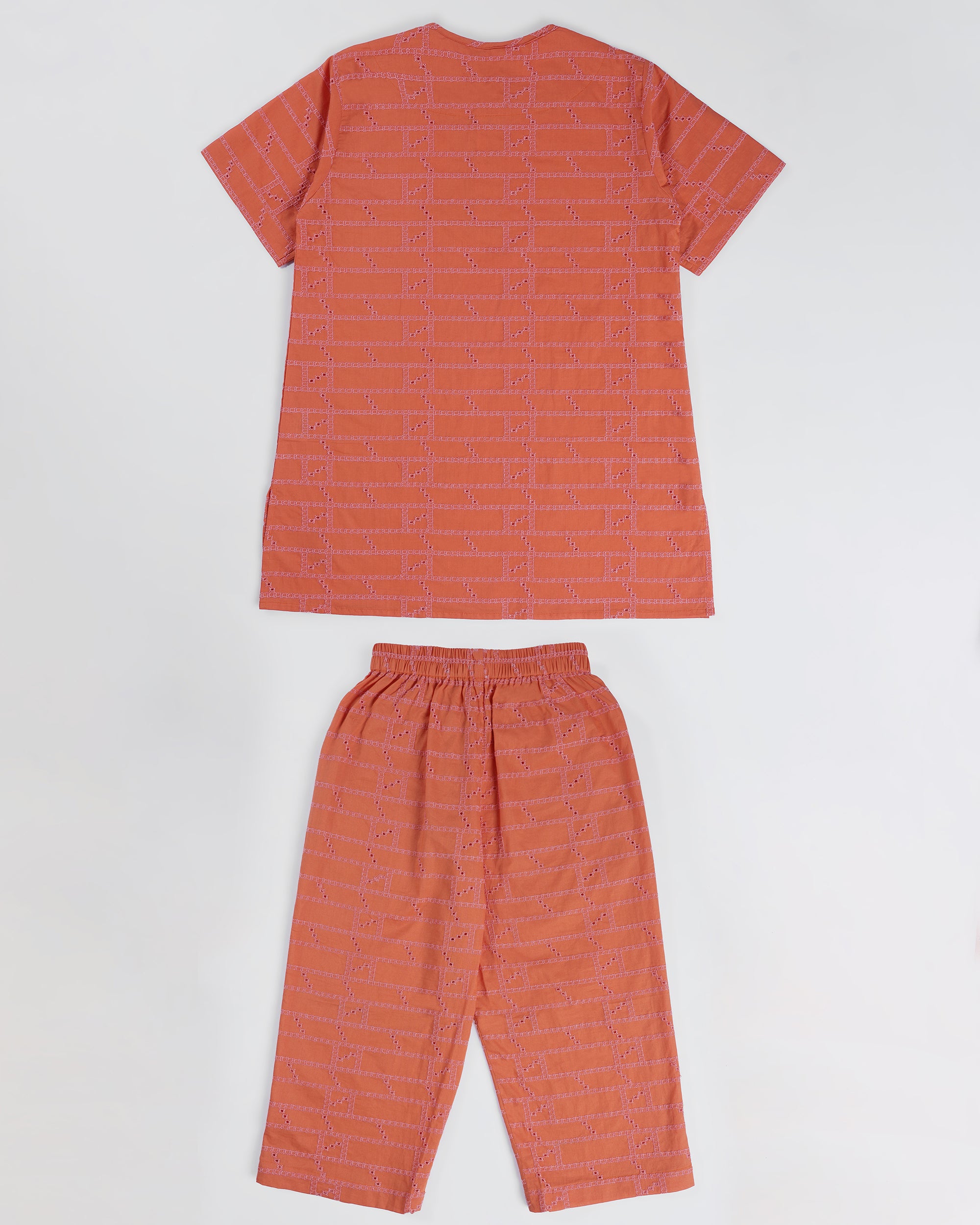 Sunset Charm Coral Kurta Set
